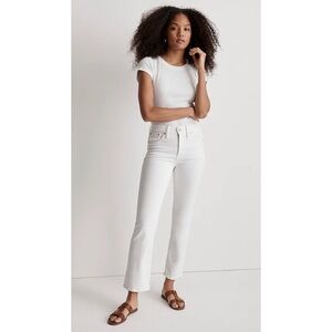 Madewell Womens Kick Out Crop Jeans In White NWT Size 24